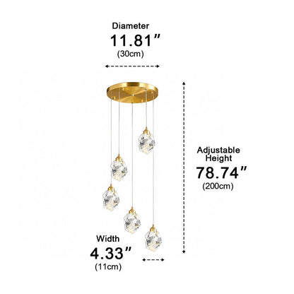 Lavisa - Luxury Brass and Crystal Pendant Light with Dimmable LED