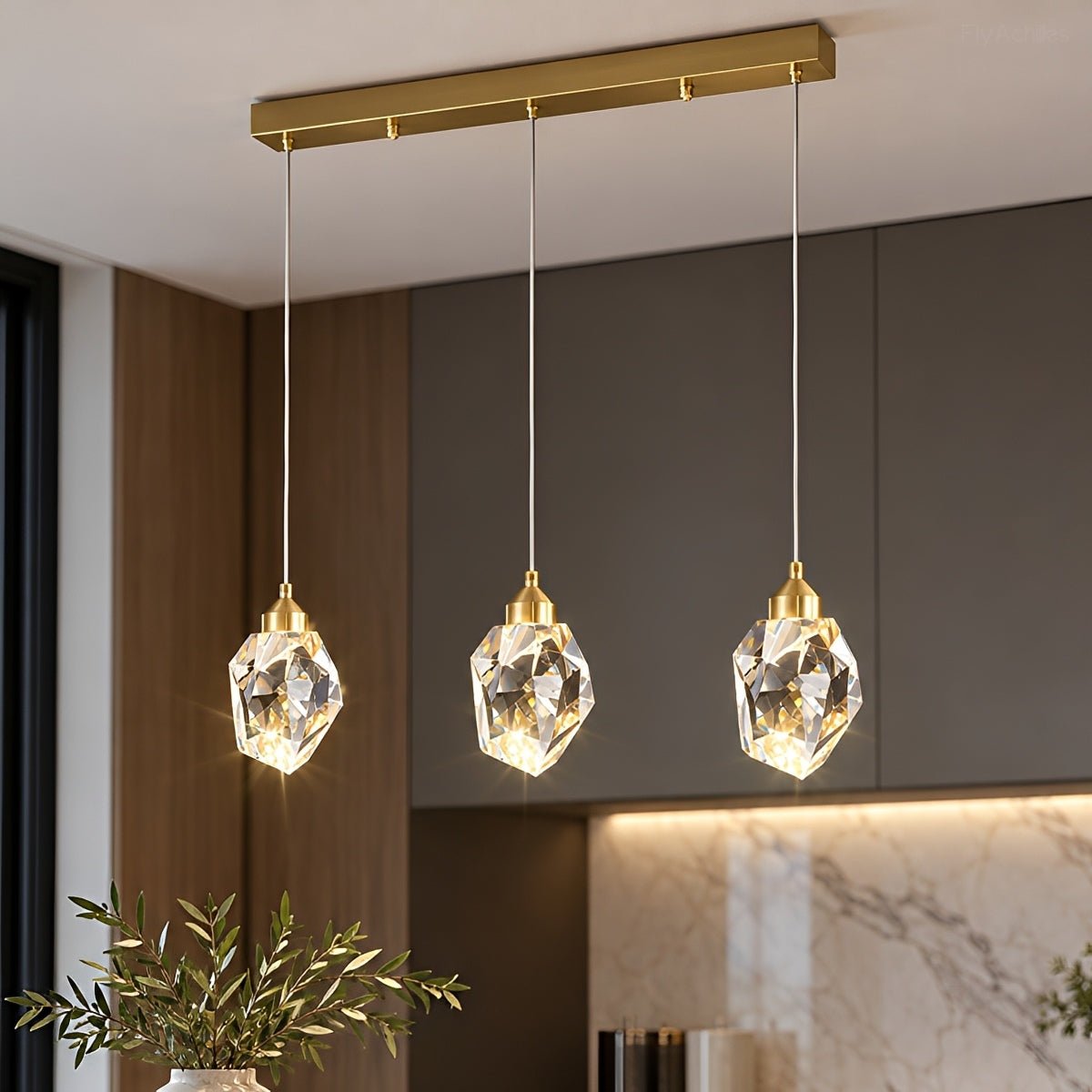 Lavisa - Luxury Brass and Crystal Pendant Light with Dimmable LED