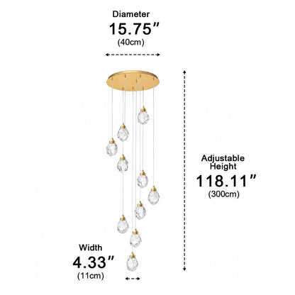 Lavisa - Luxury Brass and Crystal Pendant Light with Dimmable LED