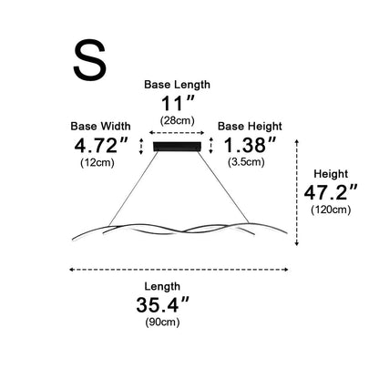 Lavisa - Dimmable Modern Minimalist Double Wave LED Pendant Light
