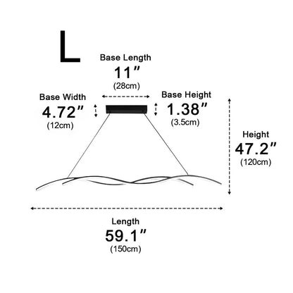 Lavisa - Modern Minimalist Double Wave LED Pendant Light