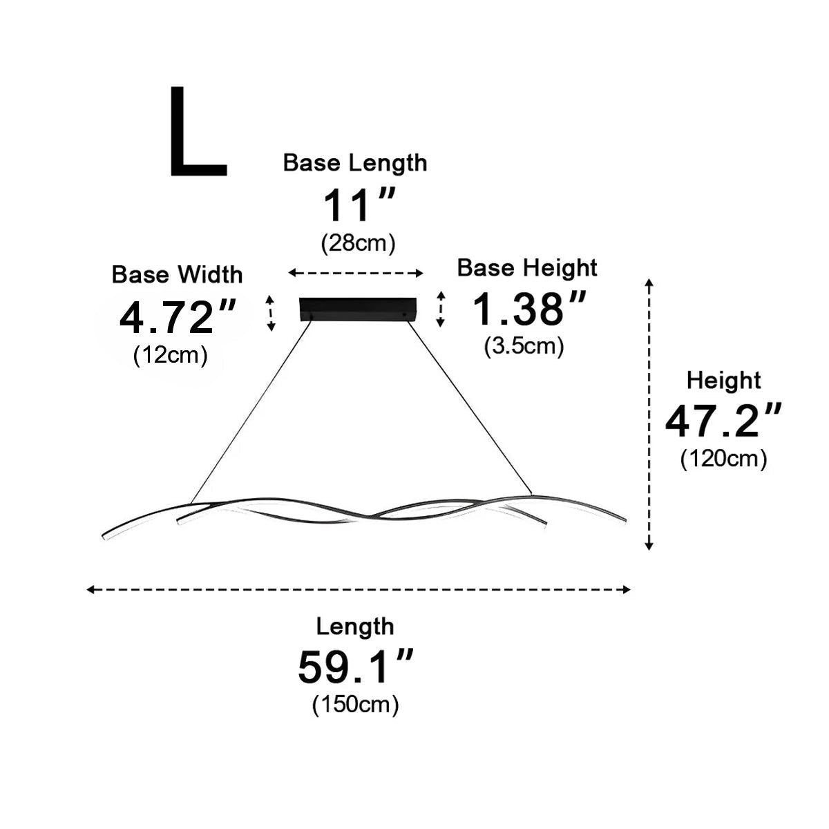 Lavisa - Dimmable Modern Minimalist Double Wave LED Pendant Light