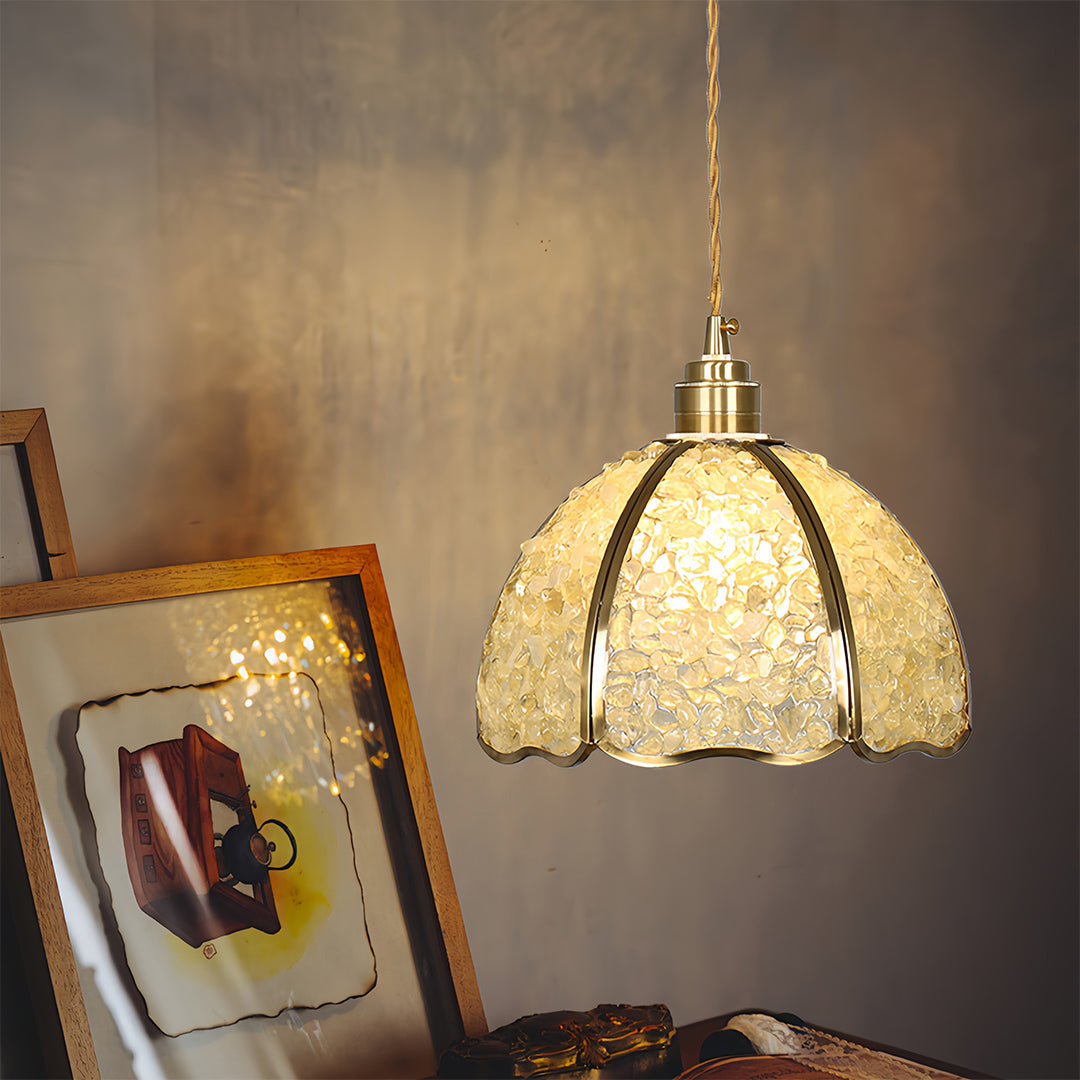 Lavisa - Small Crystal Dome Pendant Light Dimmable Copper Fixture