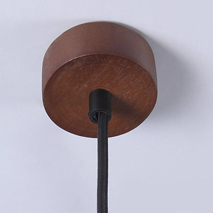 Lavisa - Double Glass Pendant Light with Brown Wood