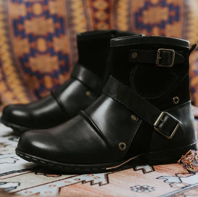 Lavisa - Men's Vintage Western Ankle Boots