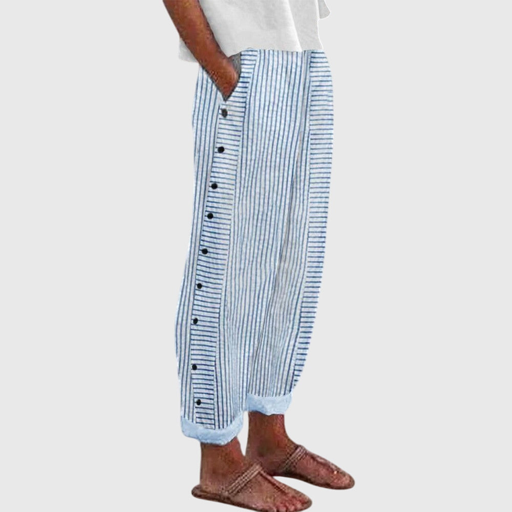 Lavisa - Wide Leg Travel Pants with Elastic Waistband