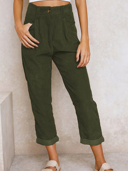 Lavisa - Womens Relaxed High Waist Tapered Trousers