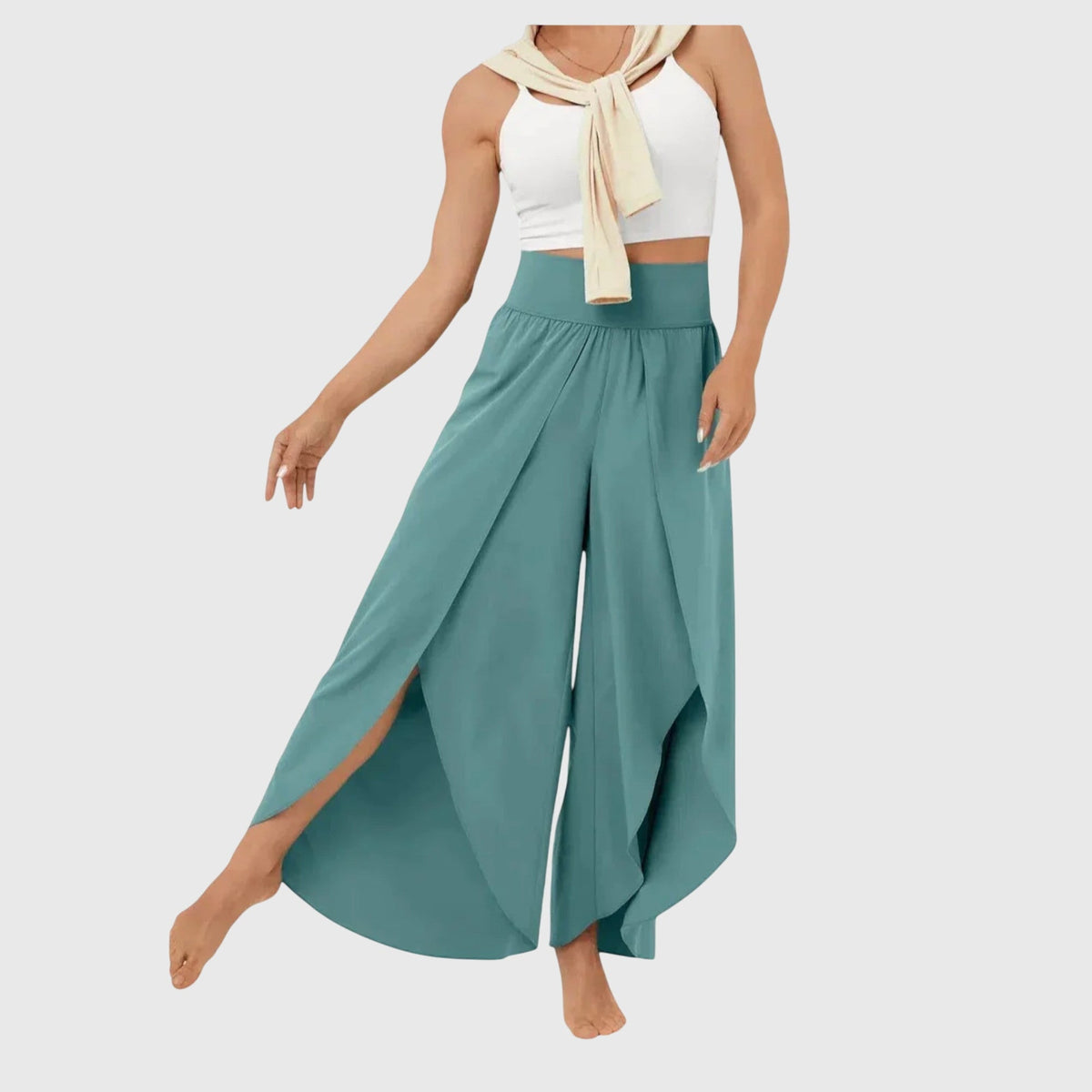 Lavisa - Women's Flared Pants with Built-In Shorts