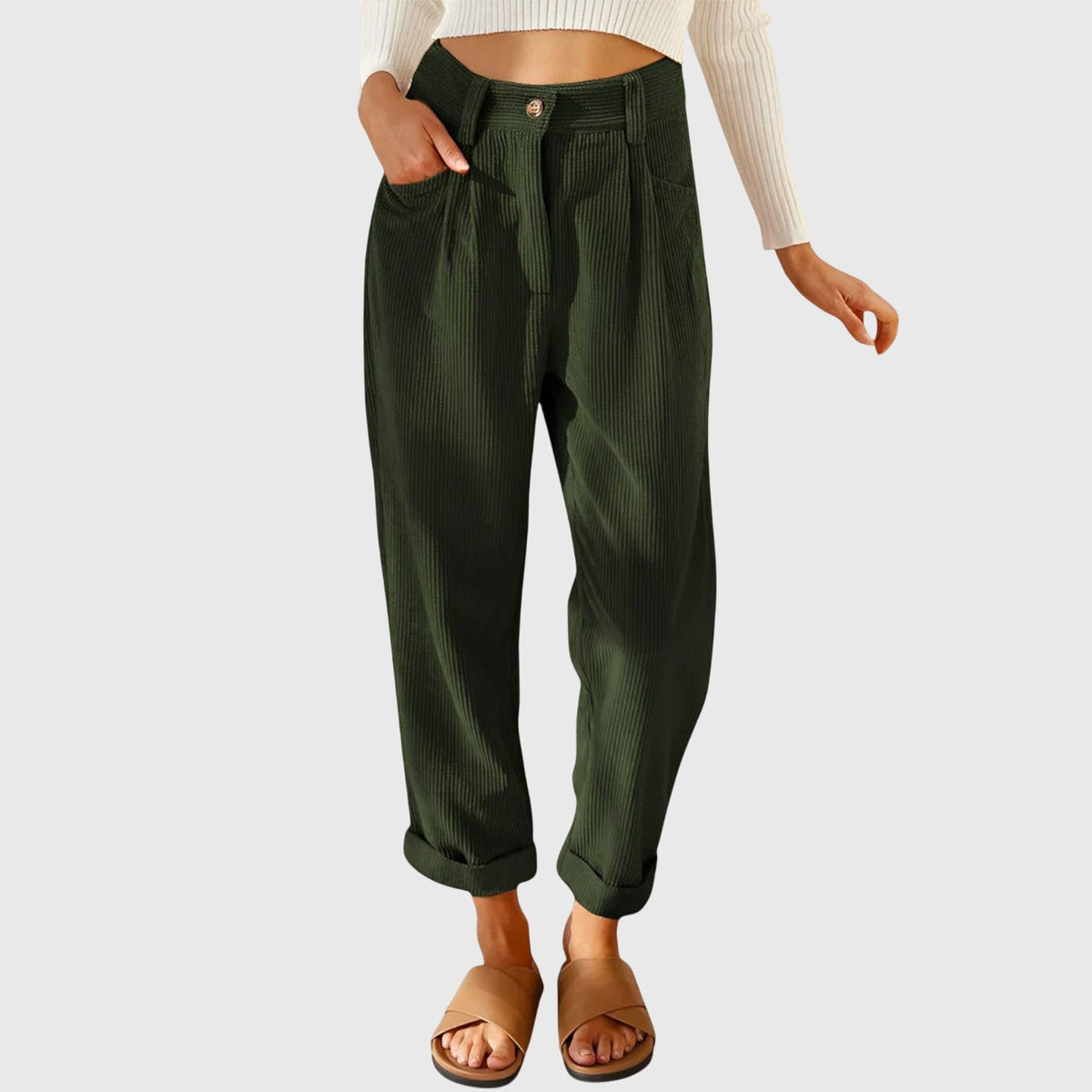 Lavisa - Modern Corduroy Wide Leg Pants