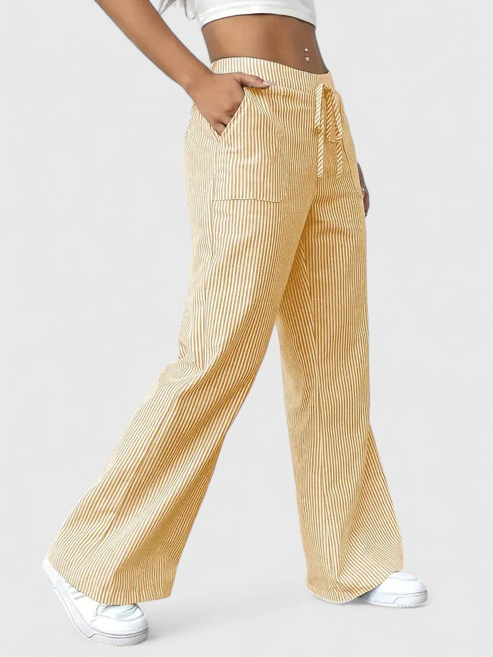 Lavisa - Relaxed Wide Leg Drawstring Pants with Pockets