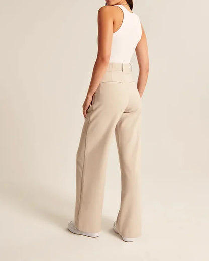 Lavisa - Women's Pleated Wide Leg Trousers High Waist Flowy Dress Pants