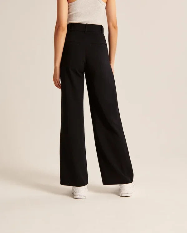 Lavisa - Women's Pleated Wide Leg Trousers High Waist Flowy Dress Pants