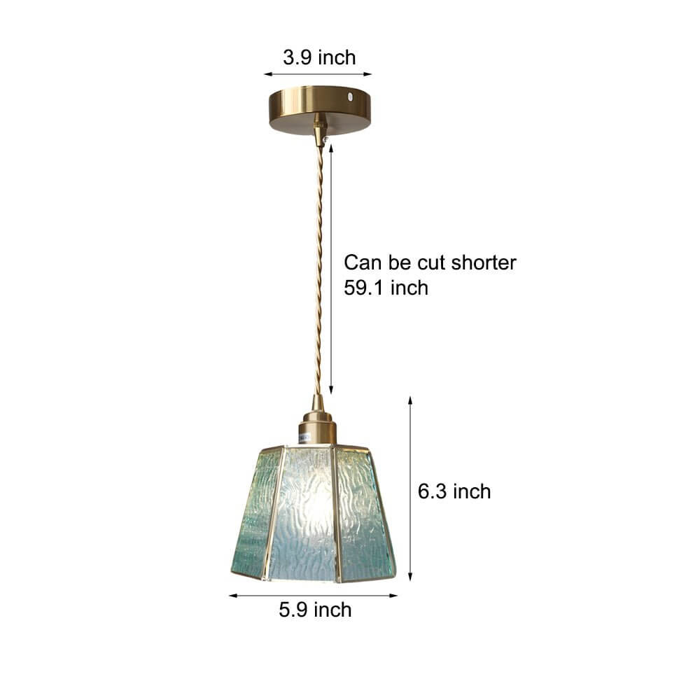 Lavisa - Polygonal Brass and Glass Pendant Light