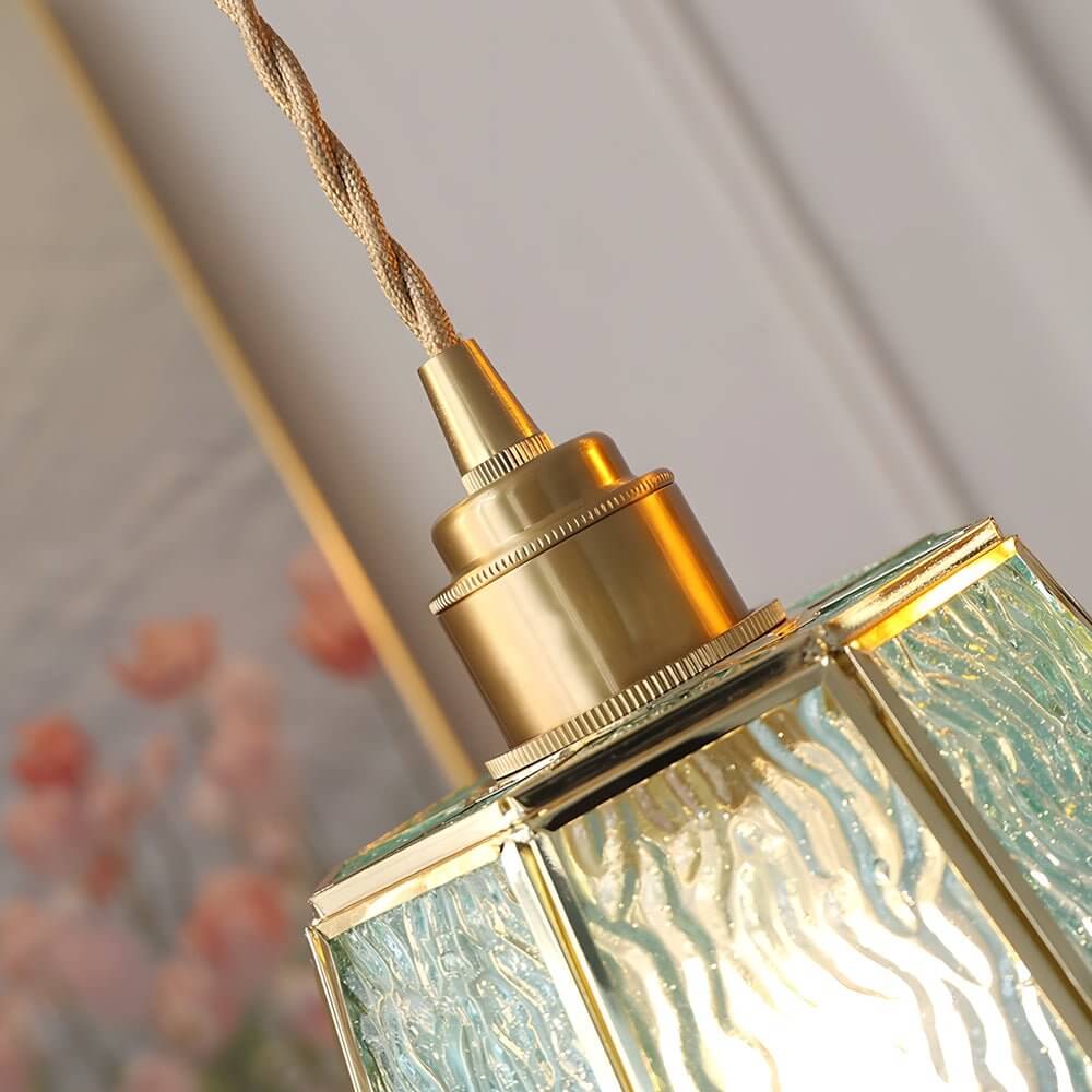 Lavisa - Polygonal Brass and Glass Pendant Light