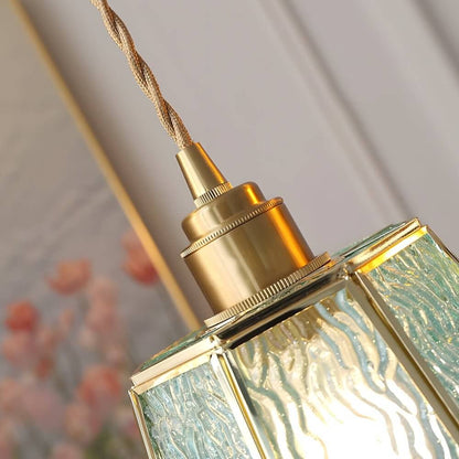 Lavisa - Polygonal Brass and Glass Pendant Light