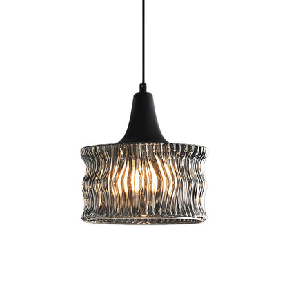 Lavisa - Glass Drum Pendant Light with 3-Step Dimmable LED