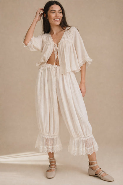 Lavisa - Vintage Lace Cuff Lantern Pants