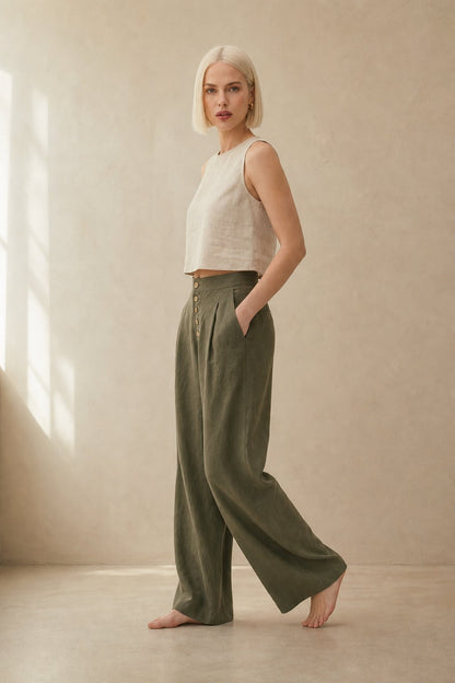 Lavisa - Everyday Cotton Wide-Leg Pants