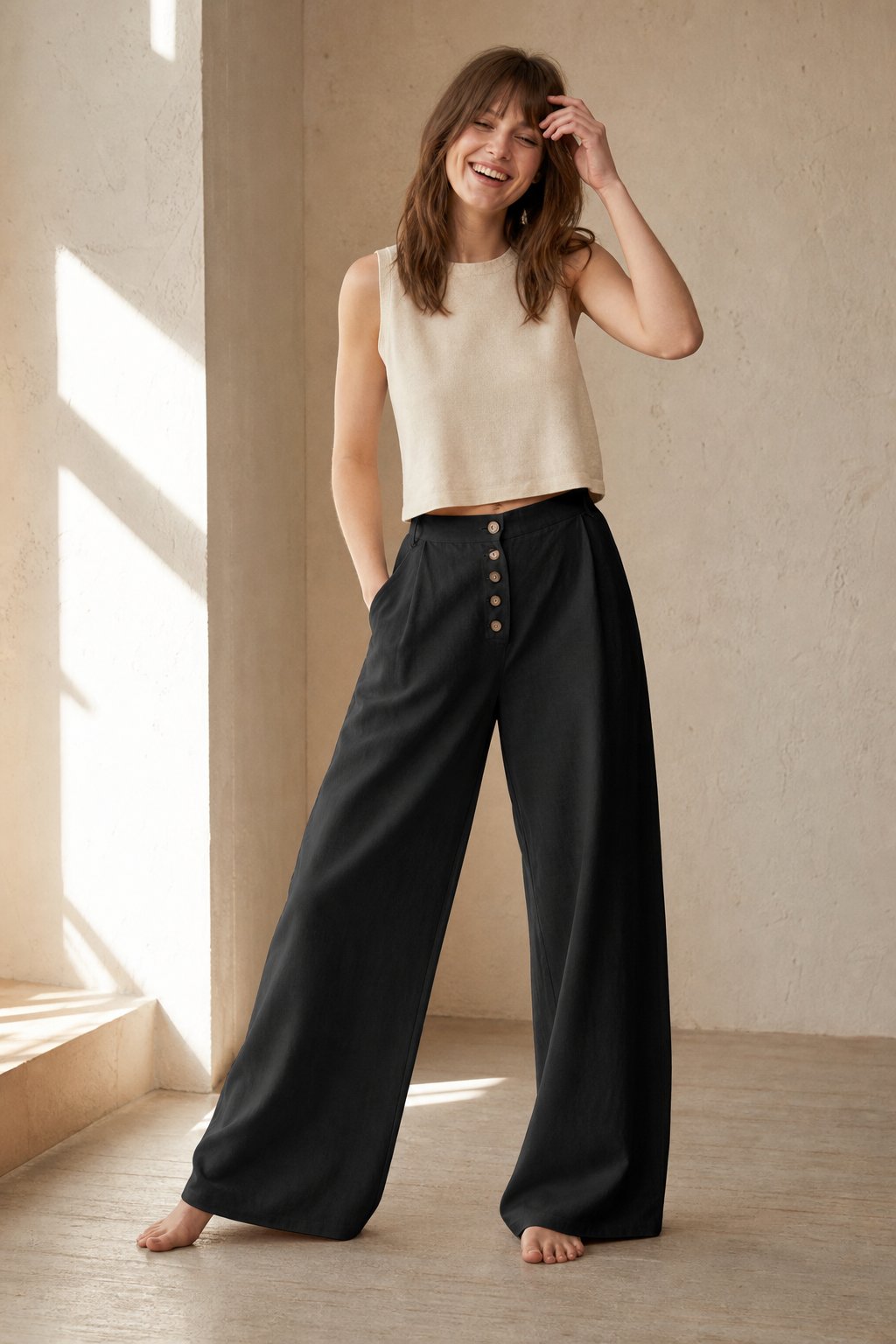 Lavisa - Everyday Cotton Wide-Leg Pants