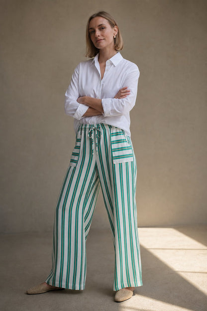 Lavisa - Striped Wide Leg Lounge Pants