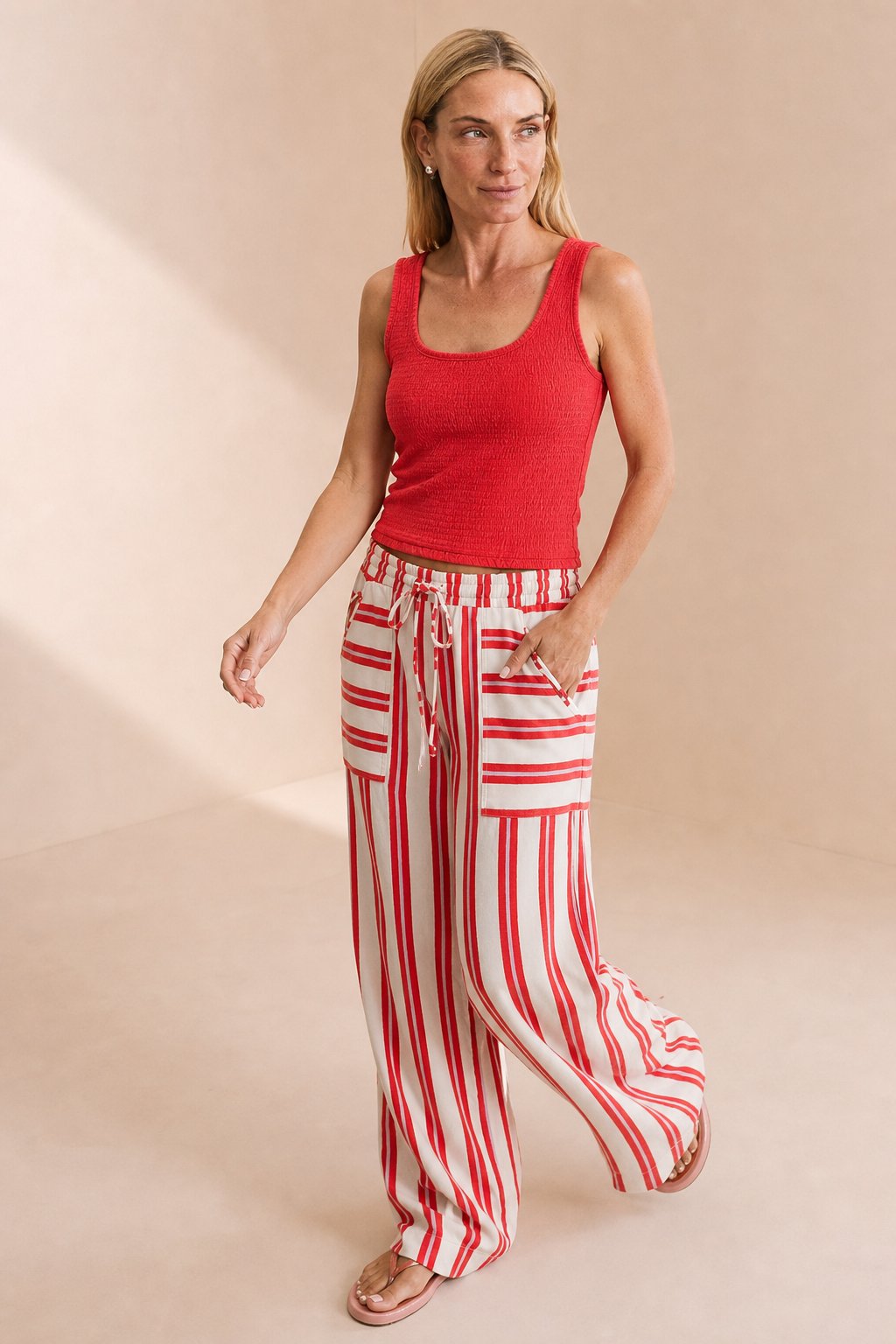 Lavisa - Striped Wide Leg Lounge Pants