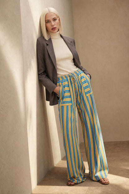 Lavisa - Striped Wide Leg Lounge Pants