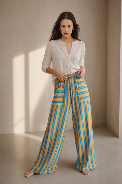 Lavisa - Striped Wide Leg Lounge Pants