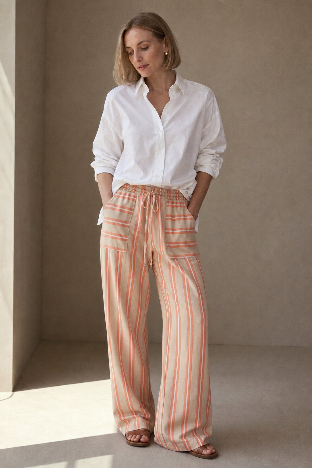 Lavisa - Striped Wide Leg Lounge Pants