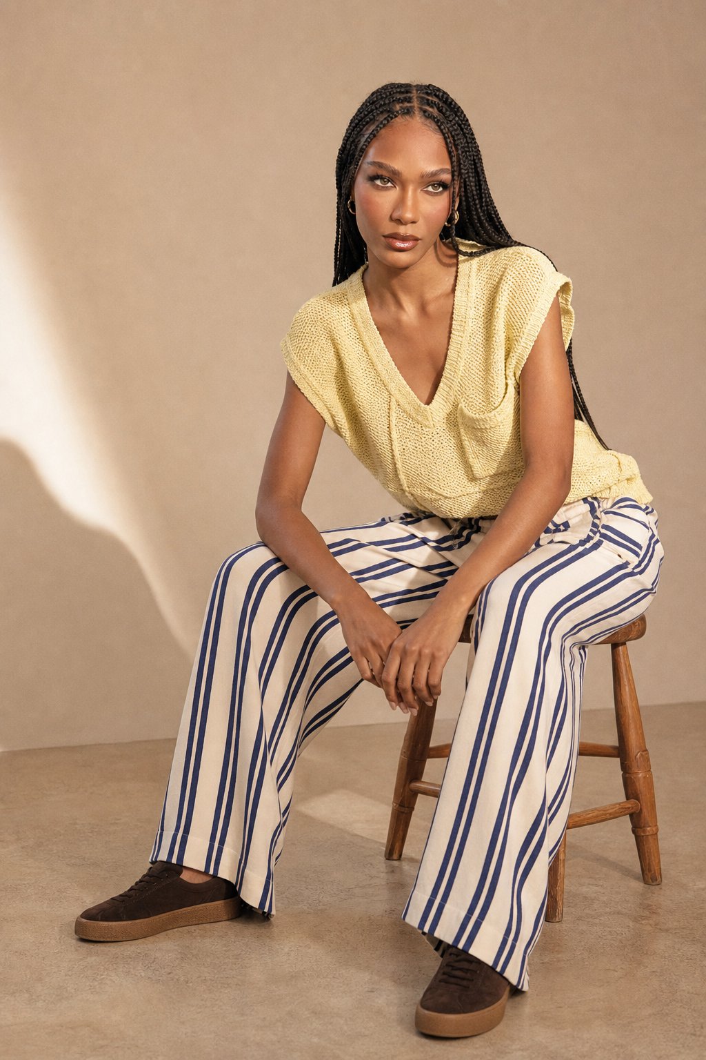 Lavisa - Striped Wide Leg Lounge Pants