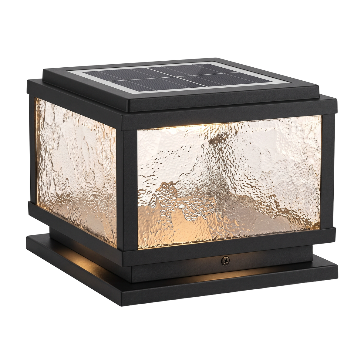 Lavisa - Die-Cast Square Solar Pillar Light with E27 Socket