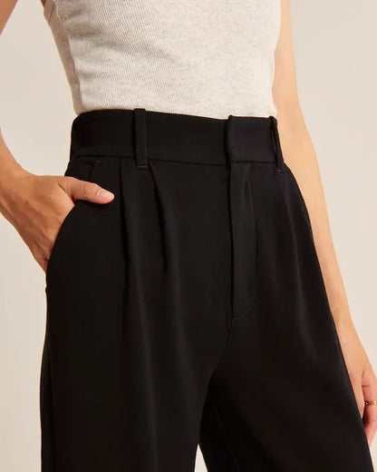Lavisa - Women's Fitted Flared Pants - High Rise Flare Leg Dress Trousers