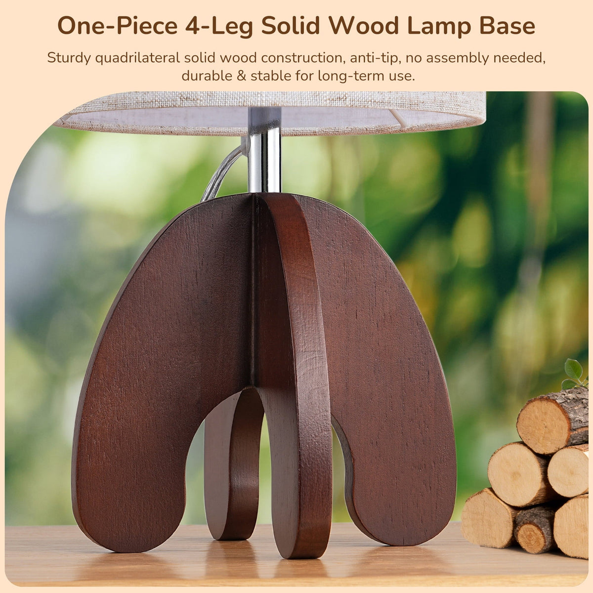 Lavisa - Minimalist Wood Base Bedside Table Lamp