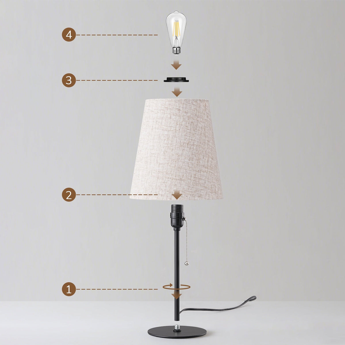 Lavisa - Modern Minimalist Linen Table Lamps Set of 2