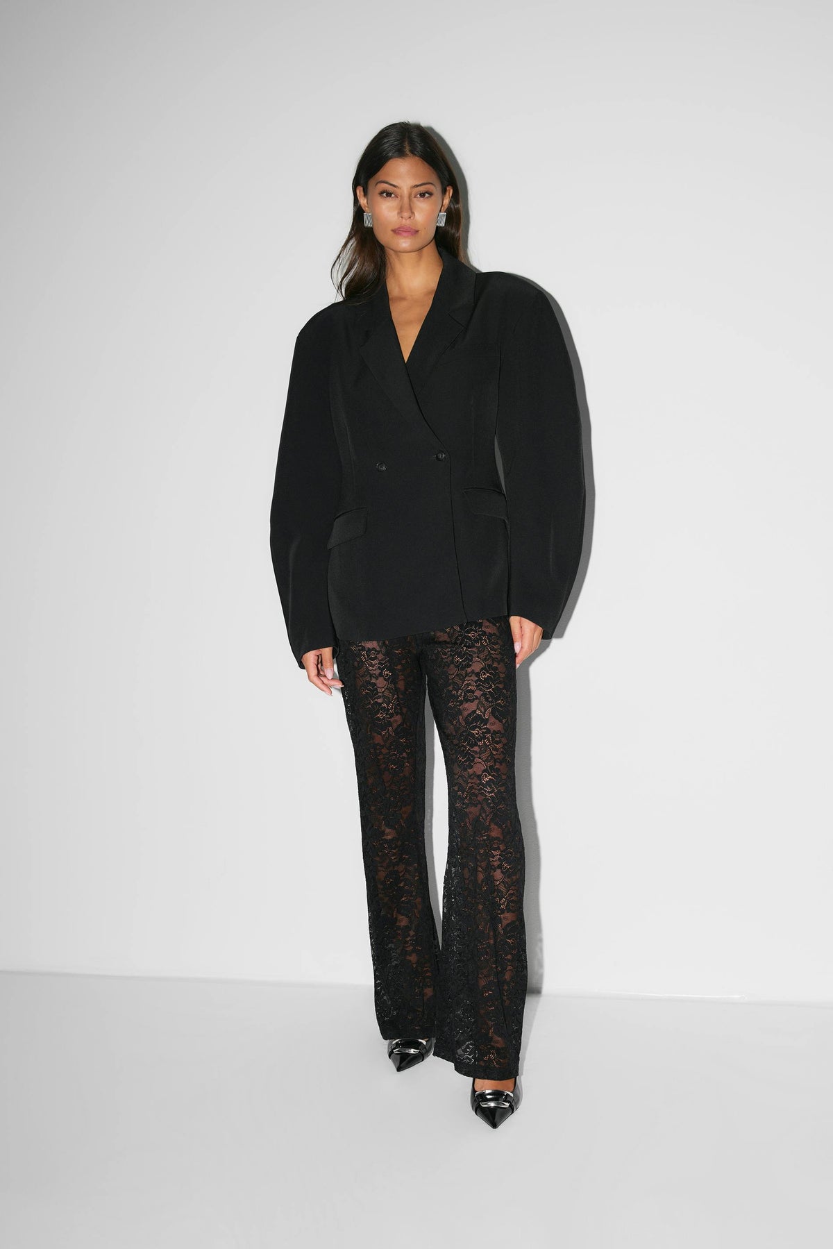 Lavisa - Women's Sheer Lace Flared Pants - Festival Beach Trousers