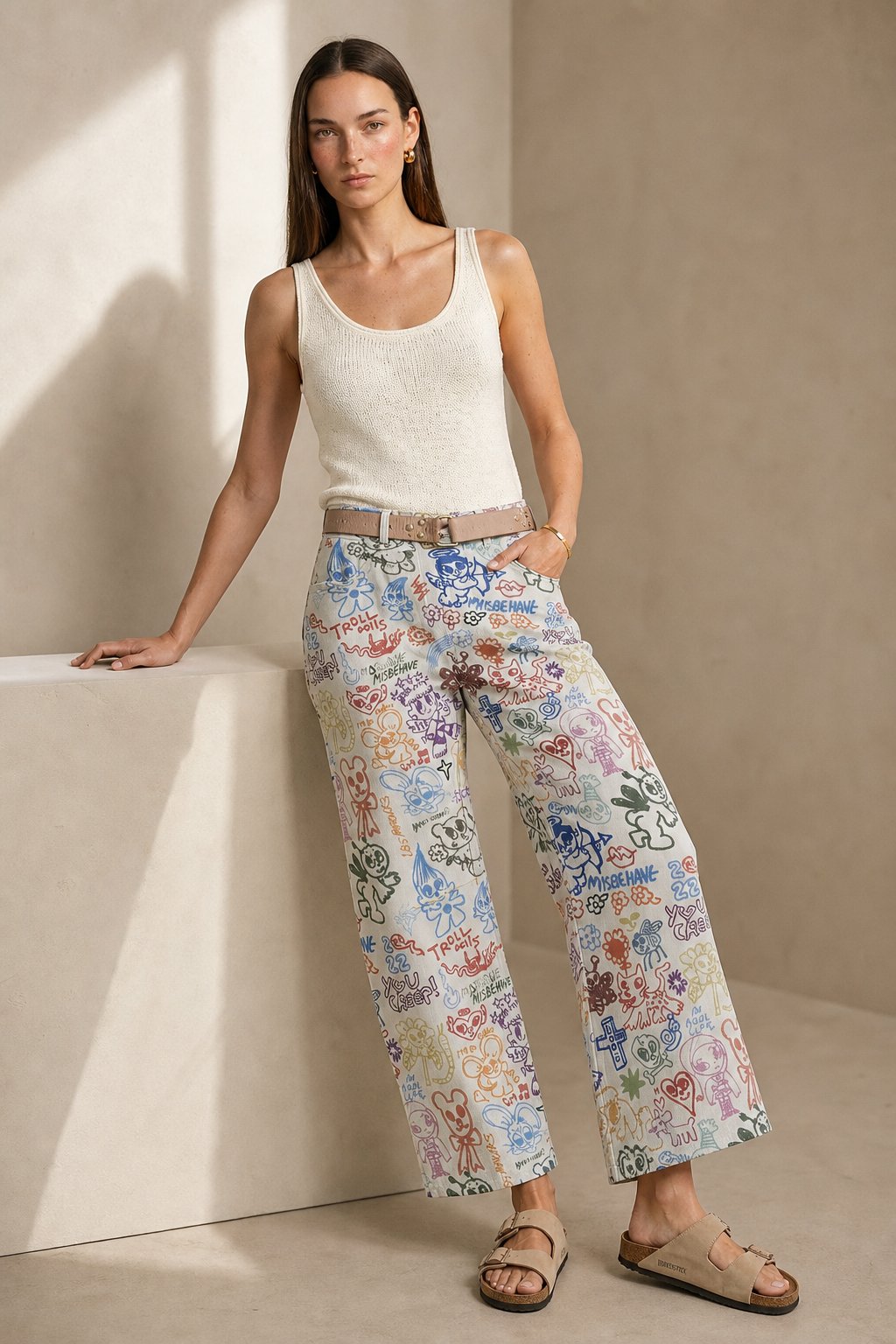 Lavisa - Florence Floral Tapestry Wide Leg Jeans