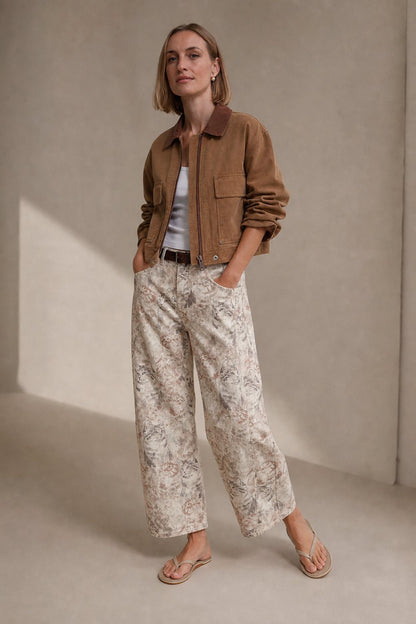 Lavisa - Florence Floral Tapestry Wide Leg Jeans