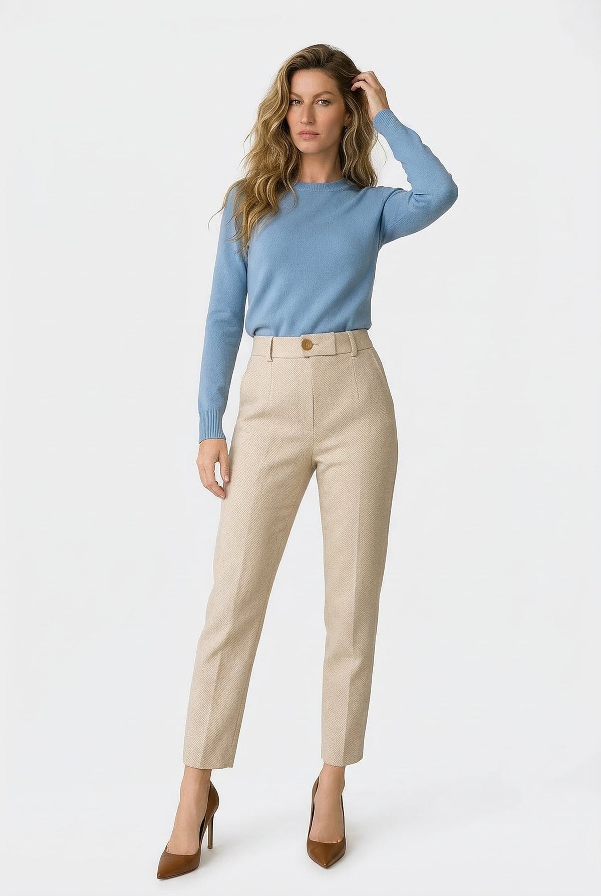 Lavisa - Tailored Ankle Length Wool Blend Tapered Pants