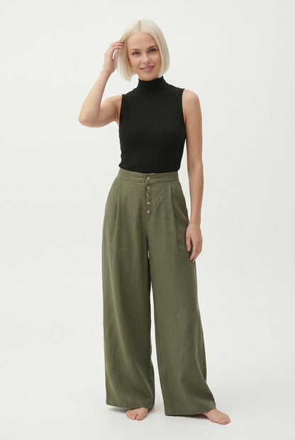 Lavisa - Everyday Cotton Wide-Leg Pants