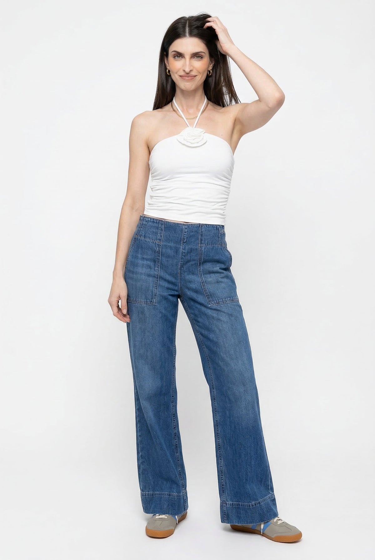 Lavisa - Relaxed High Waisted Loose Fit Wide Leg Jeans