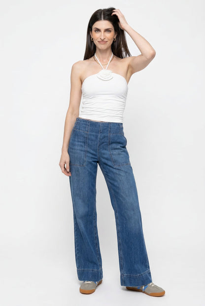 Lavisa - Relaxed High Waisted Loose Fit Wide Leg Jeans