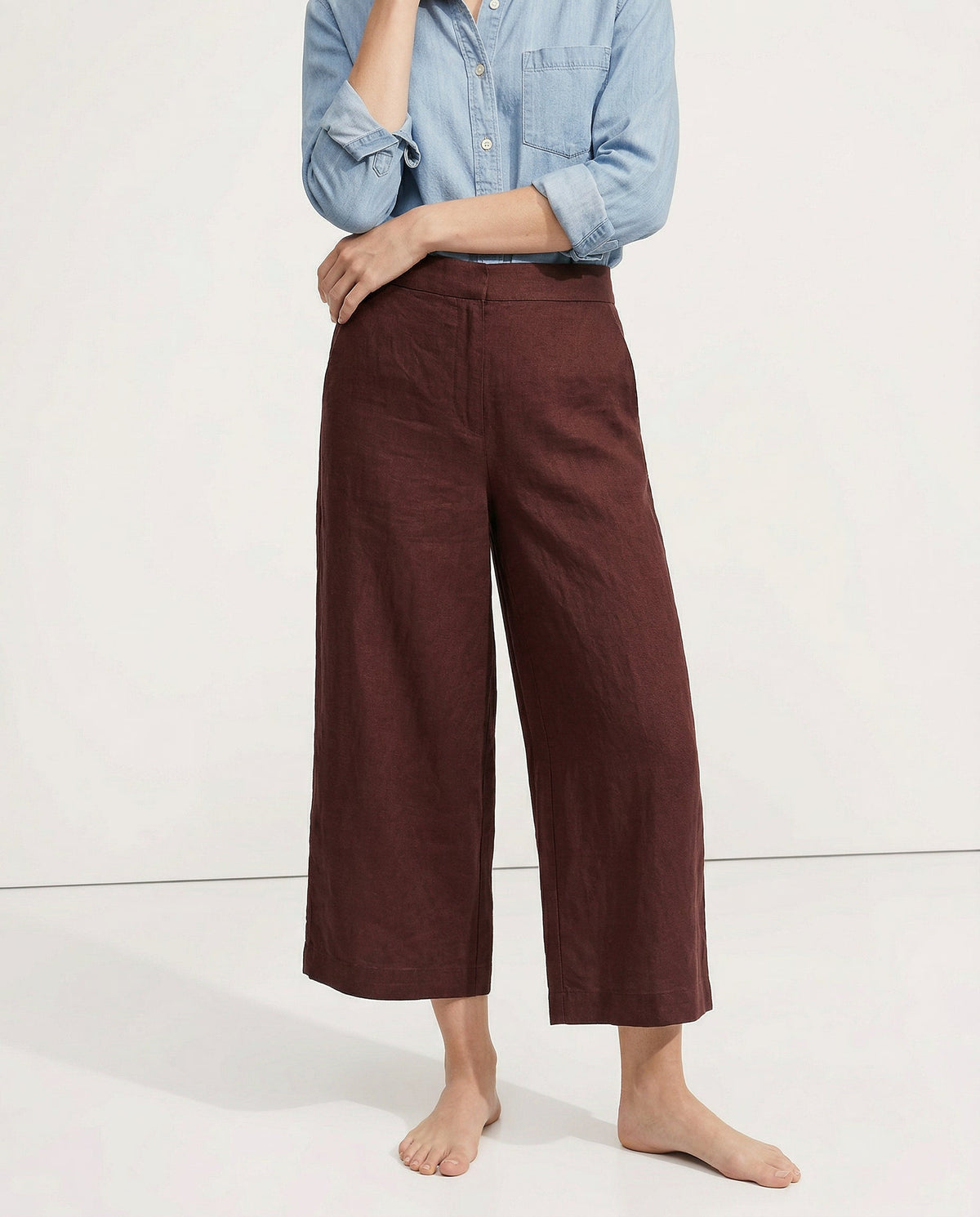 Lavisa - Cropped Wide Leg Linen Pants