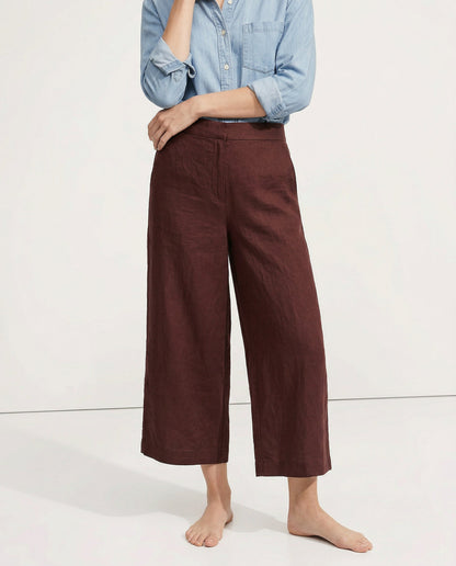 Lavisa - Cropped Wide Leg Linen Pants
