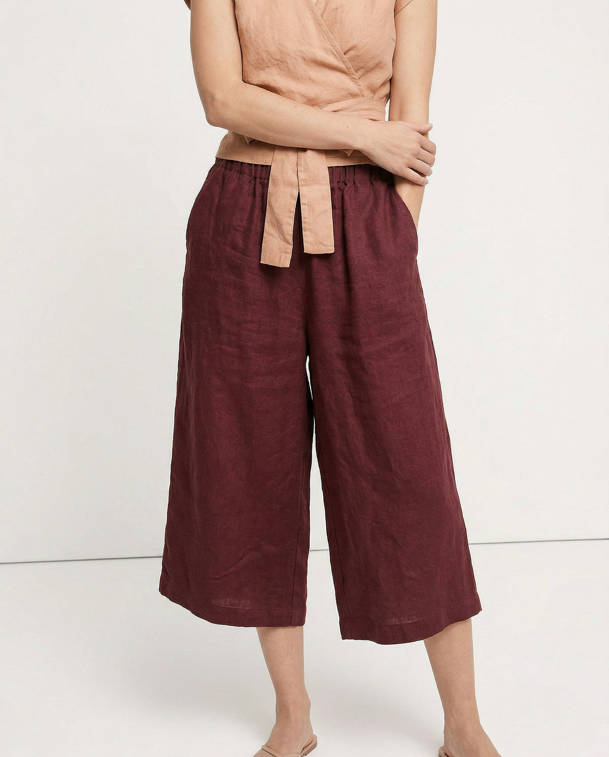 Lavisa - Cropped Wide Leg Linen Pants