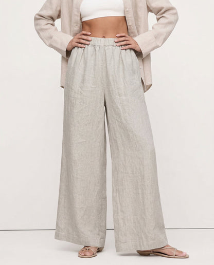 Lavisa - Cropped Wide Leg Linen Pants