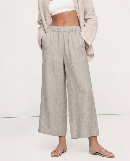 Lavisa - Cropped Wide Leg Linen Pants