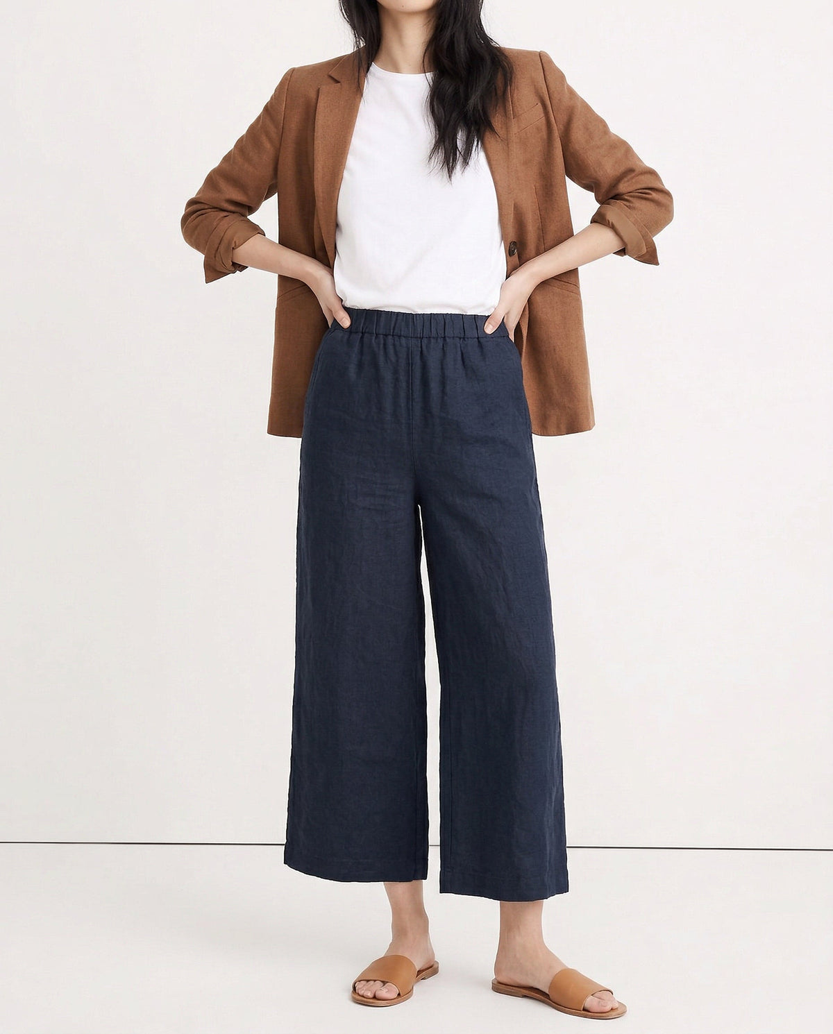 Lavisa - Cropped Wide Leg Linen Pants