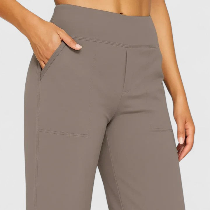 Lavisa - Womens Pull On Wide Waistband Pants with Pockets