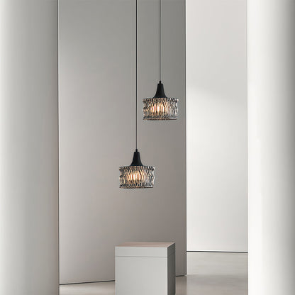 Lavisa - Glass Drum Pendant Light with 3-Step Dimmable LED