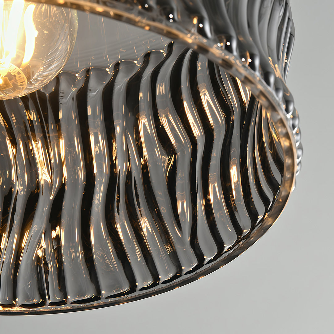 Lavisa - Glass Drum Pendant Light with 3-Step Dimmable LED