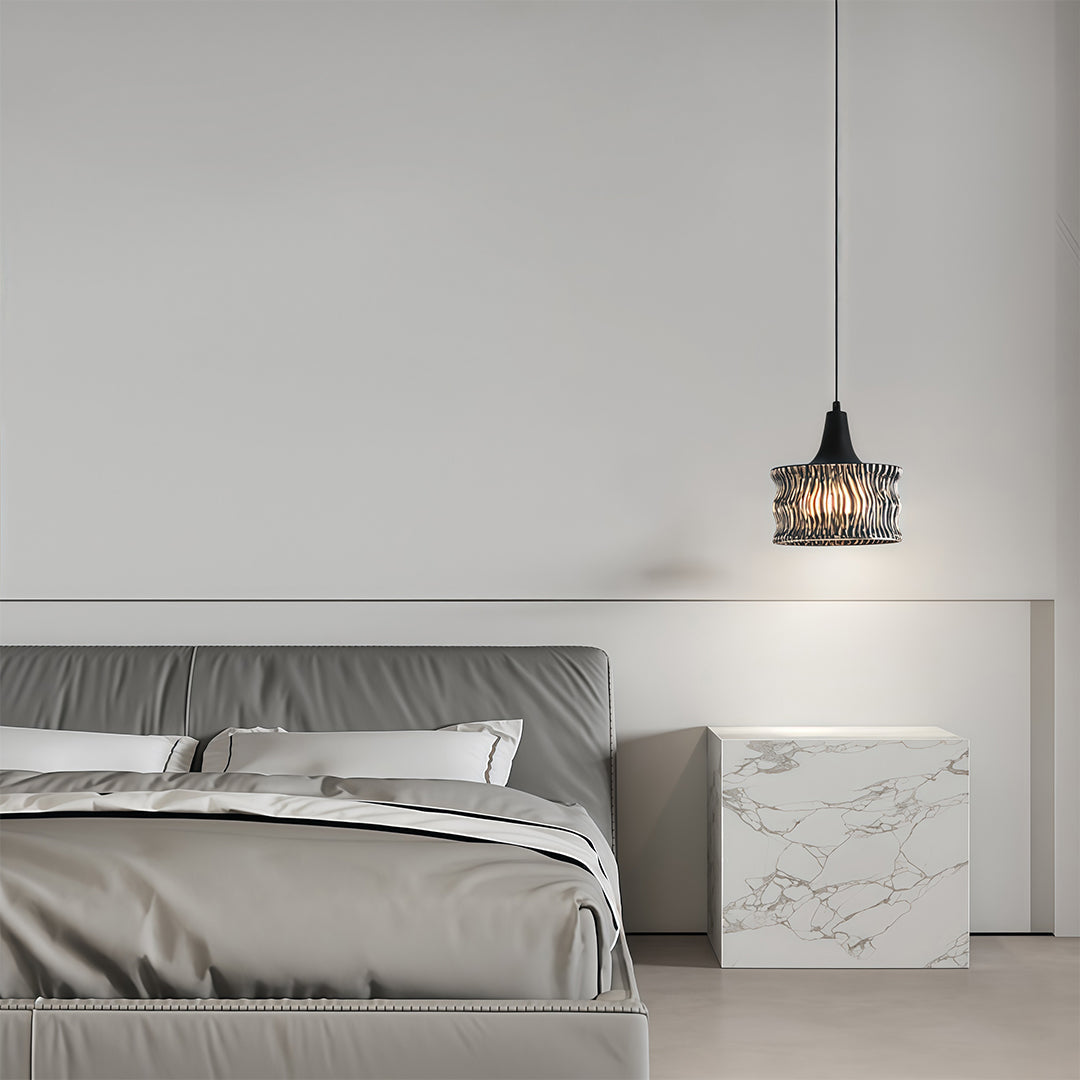 Lavisa - Glass Drum Pendant Light with 3-Step Dimmable LED